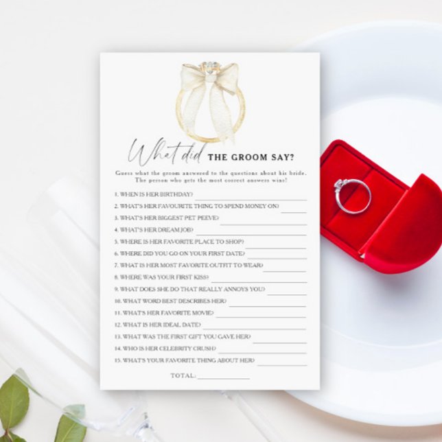  Bow & Ring bridal shower What did the groom say  (Creator Uploaded)