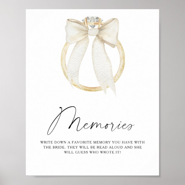 Bow & Ring Memories with the bride Poster (Front)