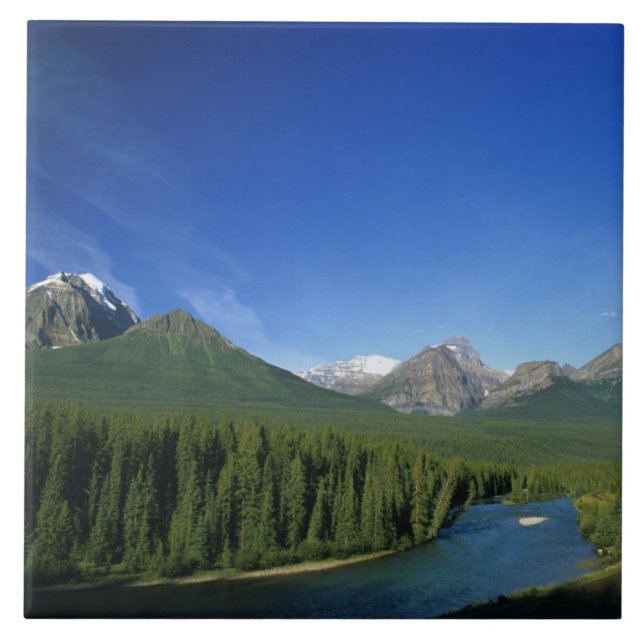 Bow River near Banff National Park in Alberta Tile (Front)