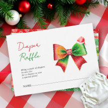 Bow Santa hat Christmas Baby shower Diaper raffle