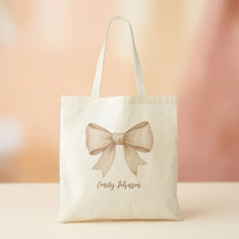 Bow Script Tote Bag - Wedding Welcome Bag 