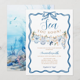 Bow Sea You Soon Baby Shower Boy Nautical Ocean Invitation