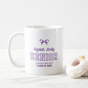 Bow Senior Custom Year Script Graduate College Coffee Mug