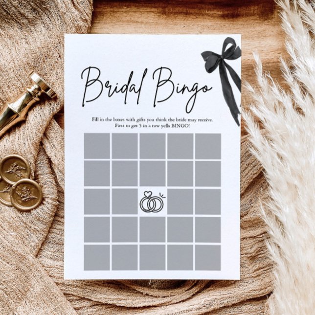 Bow She's Tying the Knot Bridal Shower Bingo Game Invitation (Creator Uploaded)