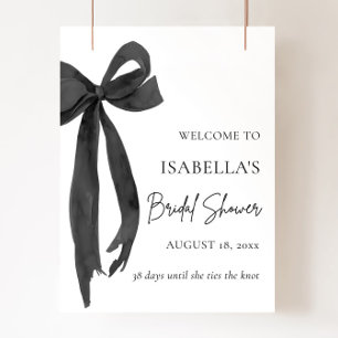 Bow She's Tying the Knot Bridal Shower Welcome Poster