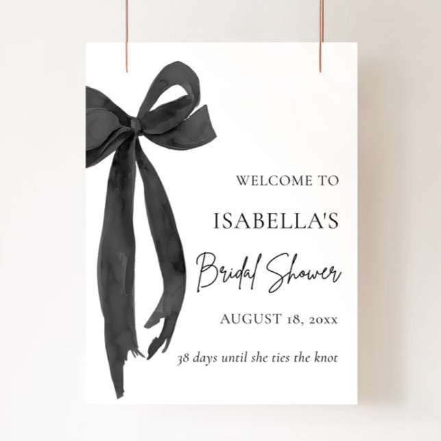 Bow She's Tying the Knot Bridal Shower Welcome Poster (Creator Uploaded)