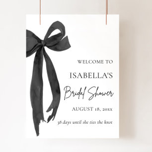 Bow She's Tying the Knot Bridal Shower Welcome Poster