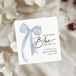 Bow Something Blue Before I Do Bow Bridal Shower Napkin
