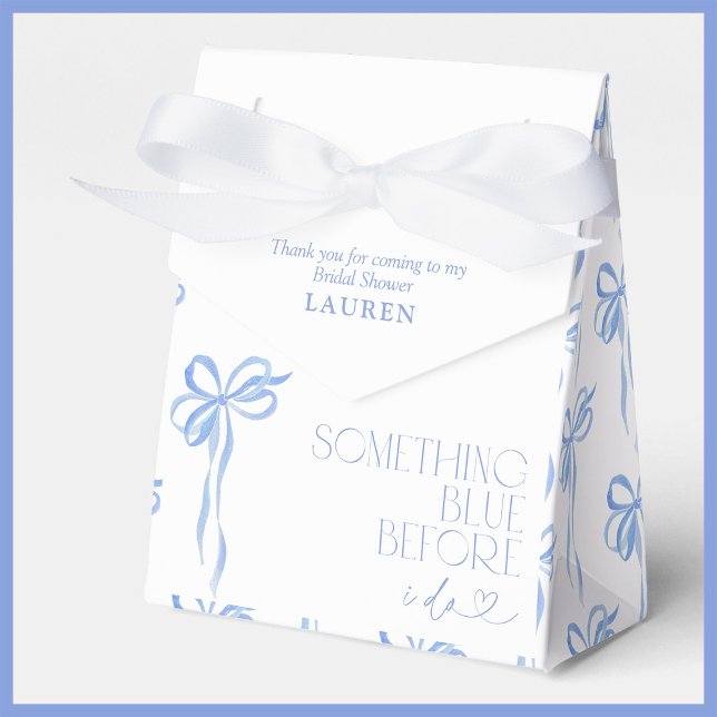 Bow Something Blue Before I Do Bridal Shower Favour Box (Creator Uploaded)