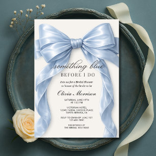 Bow Something Blue Before I Do Bridal Shower Invitation