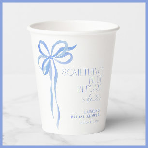 Bow Something Blue Before I Do Bridal Shower Paper Cups