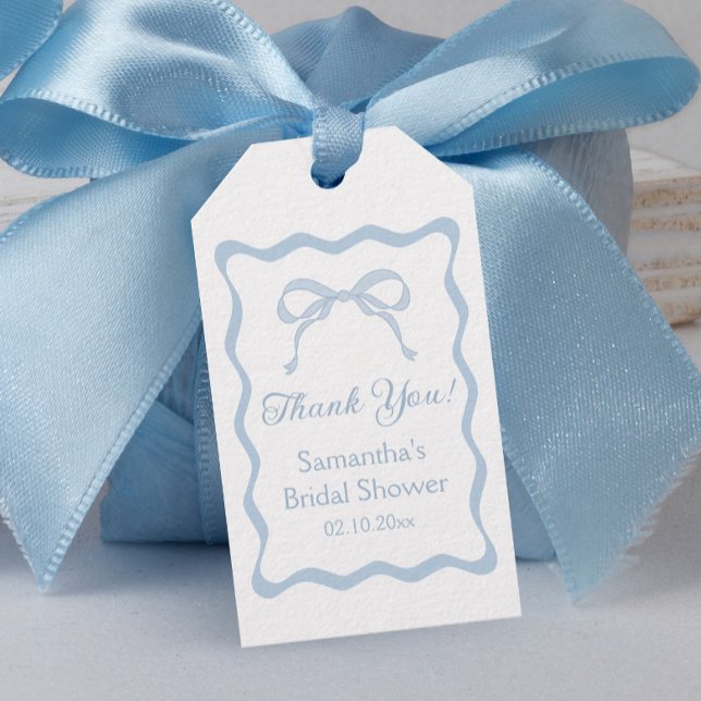 Bow Something Blue Bridal Shower Favour Gift Tags (Creator Uploaded)