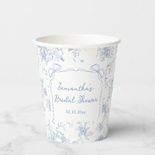 Bow Something Blue Bridal Shower Paper Cups