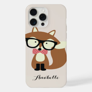 Bow Tie and Glasses Hipster Brown Fox Personalised iPhone Case