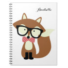 Bow Tie and Glasses Hipster Brown Fox Personalised