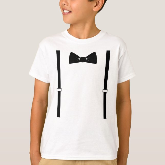 Bow tie and suspenders Boy T-shirt | Zazzle