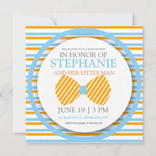 Bow tie baby boy shower invites