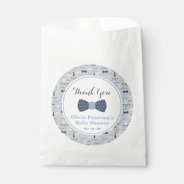 Bow Tie Baby Shower Favour Bag (Front)