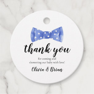 Bow Tie Baby Shower Thank You Favour Tag