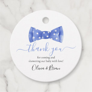 Bow Tie Baby Shower Thank You Favour Tag