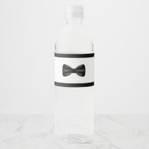 Bow Tie Birthday Baby Shower Water Bottle Label