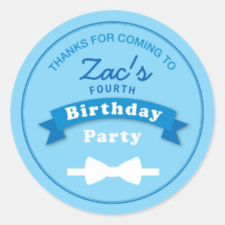 Bow Tie Birthday Party Thank you Sticker