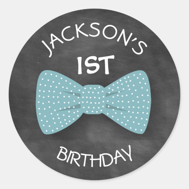 Bow Tie Birthday Sticker- Special Bday Labels (Front)