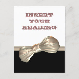 Bow tie black white cream invitation