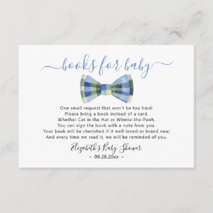 Bow tie Books for baby Baby Shower Enclosure Card