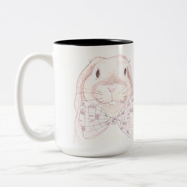 Bow Tie Bunny mug (Left)