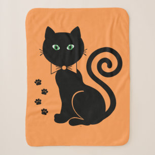 Bow Tie Cat Orange Sherpa Blanket