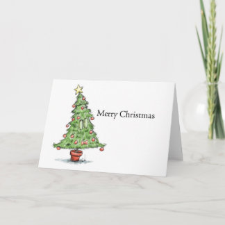Bow Tie Christmas Tree Holiday Card