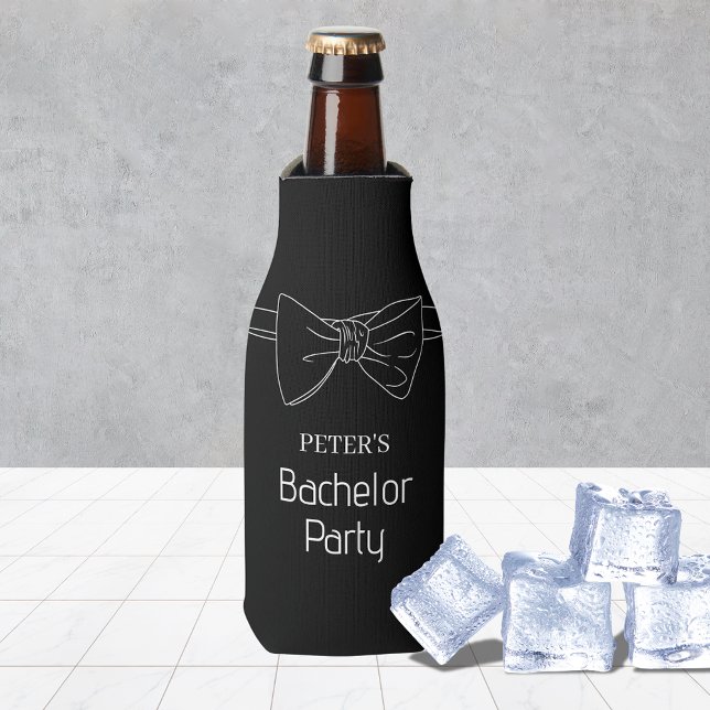 Bow Tie Custom Black Bachelor Party Beer Bottle Cooler (Bow Tie Custom Black Bachelor Party Beer Bottle Cooler
)