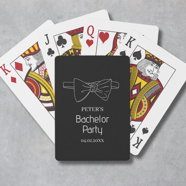 Bow Tie Custom Black Bachelor Party Playing Cards (Bow Tie Custom Black Bachelor Party Poker Cards
)