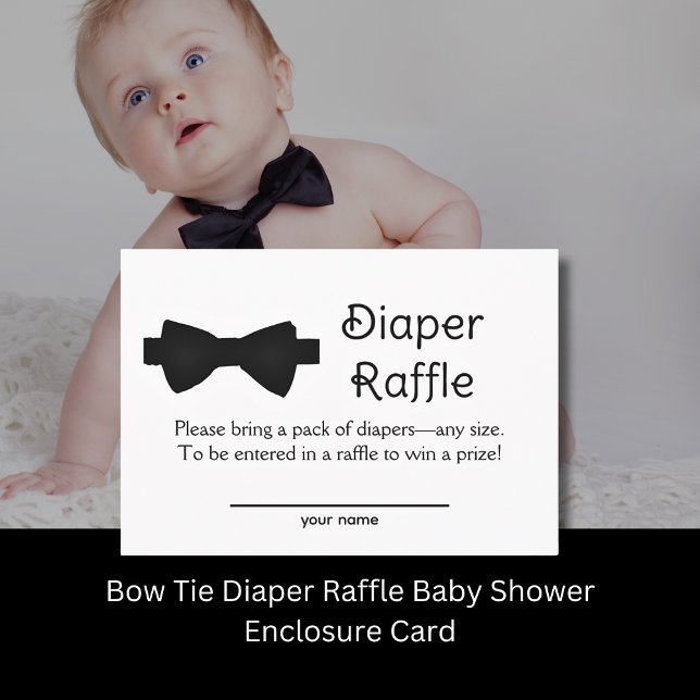 Bow Tie Diaper Raffle Baby Shower Enclosure Card (Creator Uploaded)