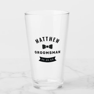 Bow Tie Groomsman Glass