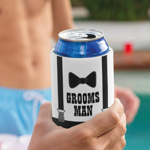 Bow Tie Groomsman Wedding Gift Can Cooler