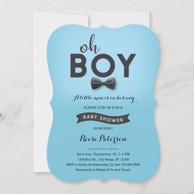Bow Tie Little Man Baby Shower Invitation (Front)