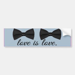 BOW TIE LOVE IS LOVE --.png Bumper Sticker