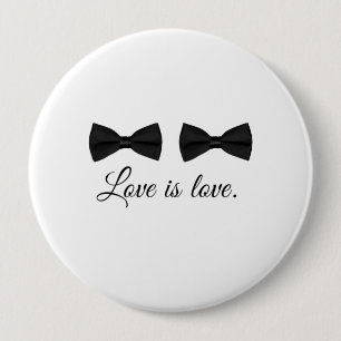 BOW TIE LOVE -.png 10 Cm Round Badge
