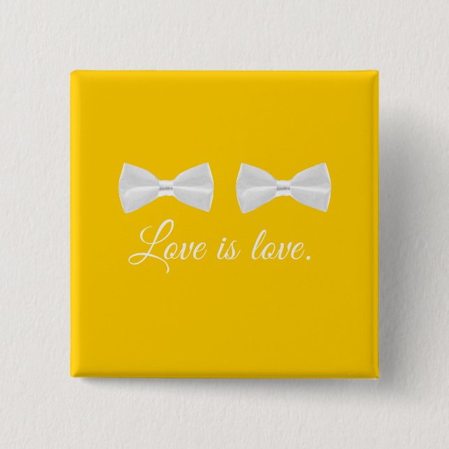 BOW TIE LOVE -.png 15 Cm Square Badge (Front)