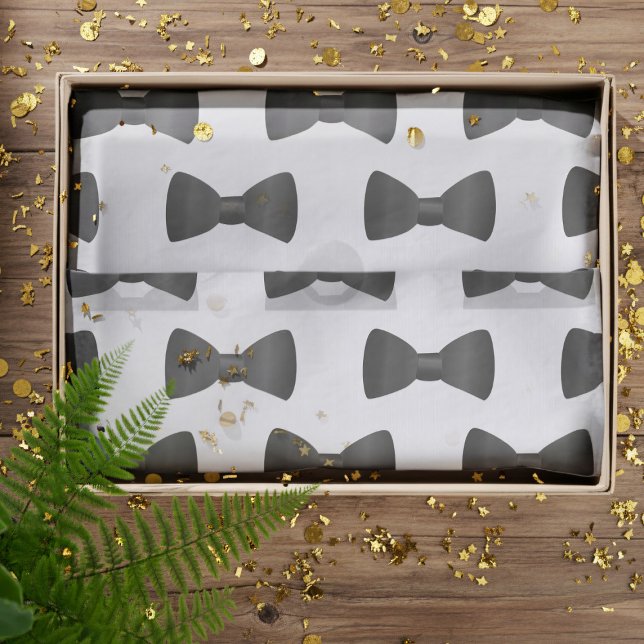 Bow Tie Pattern Black and White Tissue Paper (A bow tie pattern tissue paper perfect for your bow tie tissue paper needs)