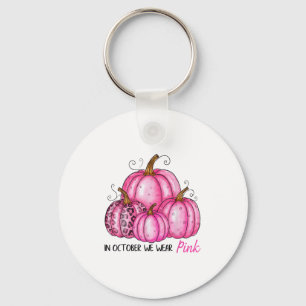 Bow Tie Pumpkin In October We Wear Nk Ribbon Breas Key Ring