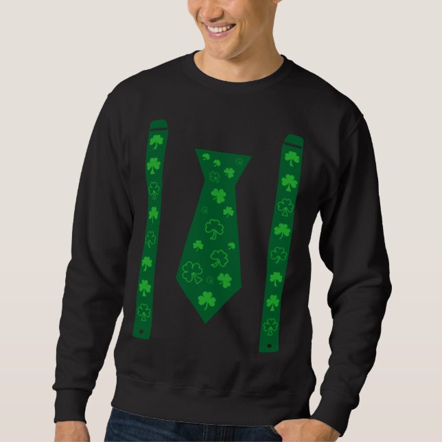 Bow Tie & Suspenders Cool Irish St Patricks Day Me Sweatshirt (Front)