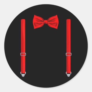 Bow Tie with Braces Wedding and Special Occasions Classic Round Sticker