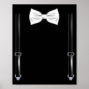 Bow Tie With Suspenders Funny Wedding And Special  Poster