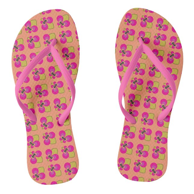 Bow-Tied Fleur De Lis pattern Thongs (Footbed)