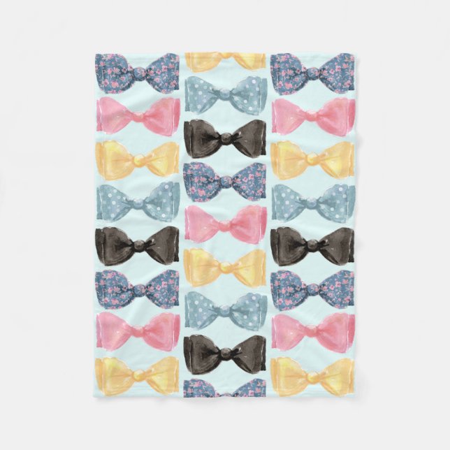 Bow Ties Fleece Blanket (Front)