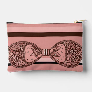 Bow Ties in Pink AI art Accessory Pouch