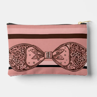 Bow Ties in Pink AI art Accessory Pouch